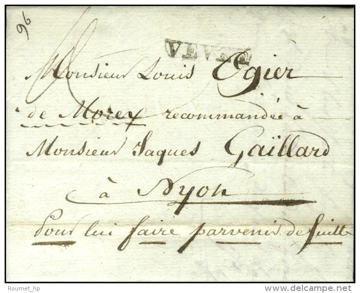 VEVEY (23,5 X 3,5) Sur Lettre Avec Texte Dat&eacute; 1816. - TB / SUP. - Sonstige & Ohne Zuordnung