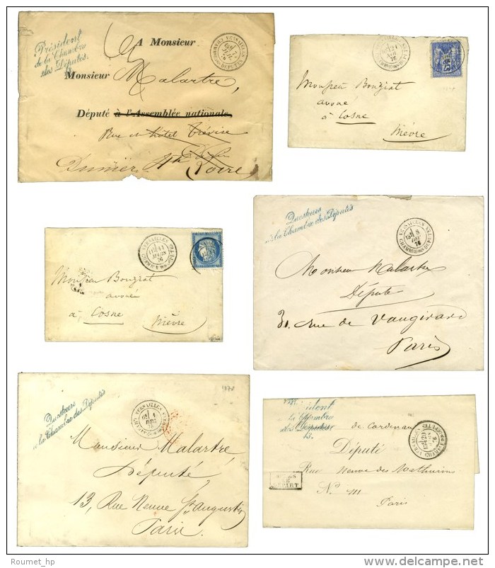 Lot De 6 Lettres Affranchies Ou En Franchise Postale Avec Obl VERSAILLES CHAMBRE DES DEPUTES. - TB - Frankobriefe