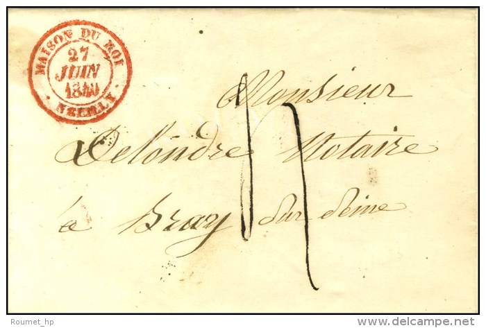 C&agrave;d Rouge MAISON DU ROI / NEUILLY (S. N&deg; 4565) Sur Lettre Tax&eacute;e. 1840. - SUP. - R. - Frankobriefe