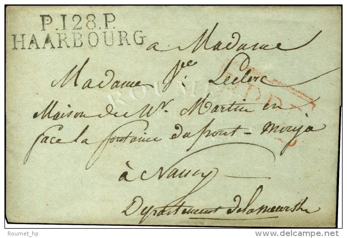 P. 128. P. / HAARBOURG Sur Lettre Avec Tr&egrave;s Bon Texte Dat&eacute; Haarbourg Le 27 F&eacute;vrier 1812. ''... - Armeestempel (vor 1900)
