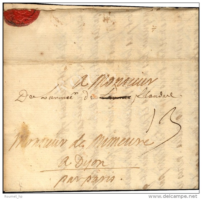 '' De L'arm&eacute;e De Flandre '' Sur Lettre Avec Texte Dat&eacute; Au Camp De Santen Le 4 Mai 1702. - TB / SUP. -... - Army Postmarks (before 1900)