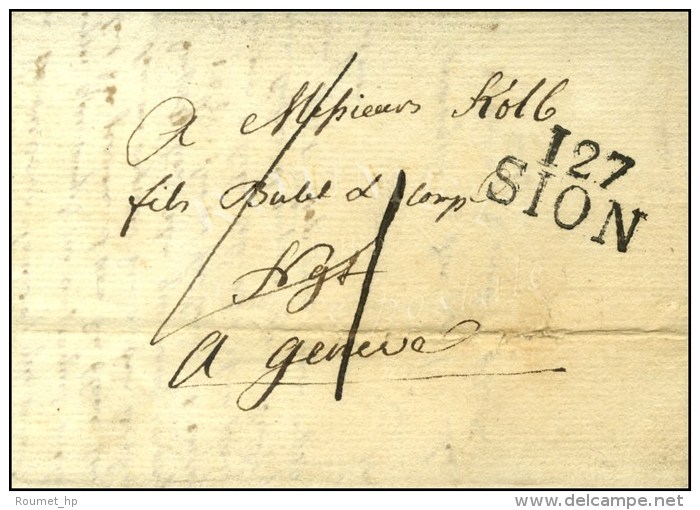 127 / SION Sur Lettre Pour Gen&egrave;ve. 1813. - SUP. - 1792-1815: Départements Conquis