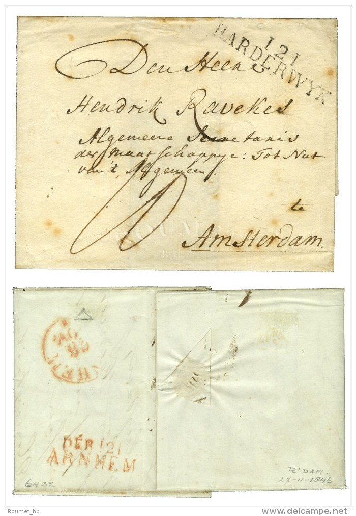 Lot De 2 MP Du D&eacute;partement De L'Ysselle Sup&eacute;rieure Dont DEB / ARNHEM Rouge 1843. - TB. - 1792-1815: Départements Conquis