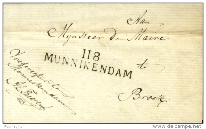 118 / MUNNIKENDAM Sur Lettre En Franchise. 1813. - SUP. - 1792-1815: Départements Conquis