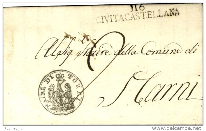 116 / CIVITACASTELLANA + Cachet Aigle De La Mairie Di Torri. 1811. - SUP. - 1792-1815: Départements Conquis