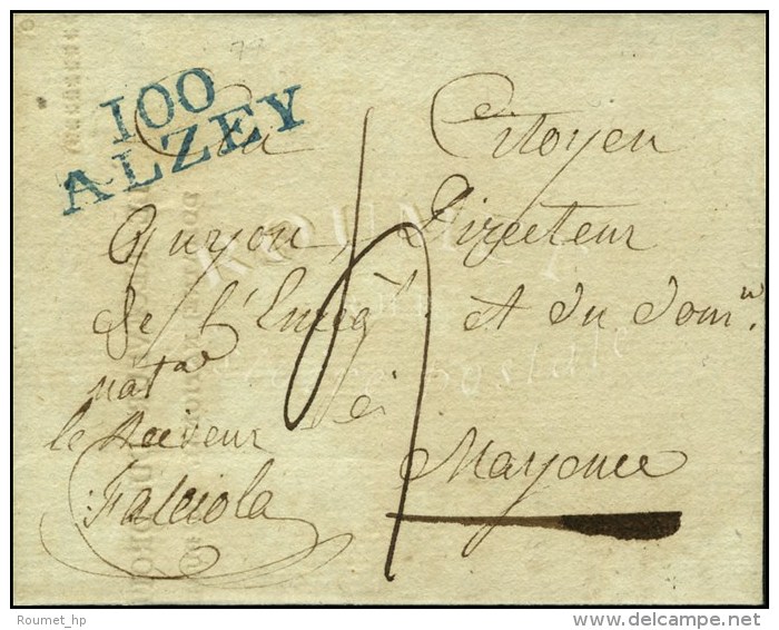 100 / ALZEY Bleu. An 7. - SUP. - RR. - 1792-1815: Départements Conquis