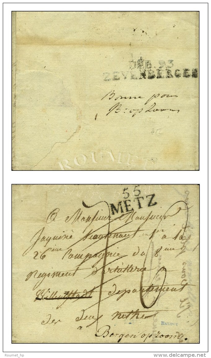 55 / METZ Sur Lettre Avec Texte Non Dat&eacute;, Adress&eacute;e &agrave; Willenstadt, D&eacute;partement Des Deux... - 1792-1815: Départements Conquis