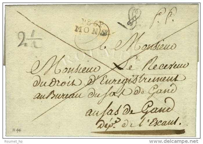 P. 86. P. / MONS Sur Lettre Adress&eacute;e &agrave; Gand Avec Paraphe De Franchise Imprim&eacute;. 1808. - SUP. - 1792-1815: Départements Conquis