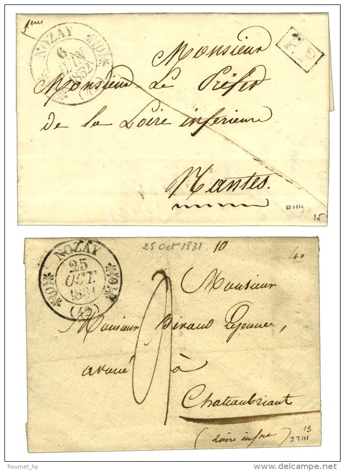 Lot De 2 Lettres Avec C&agrave;d T 11 : NOZAY Taxe 4 1831 Et P. P. 1832. - SUP. - Sonstige & Ohne Zuordnung