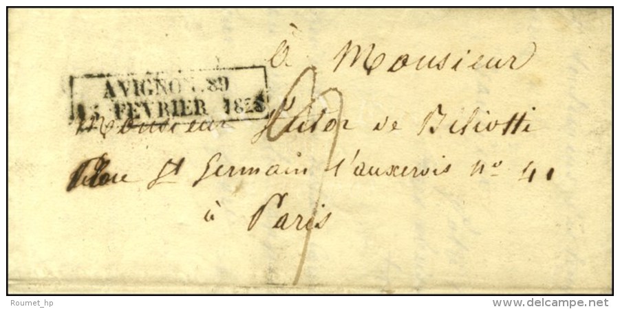 Cachet Encadr&eacute; D'essai De F&eacute;vrier 28 : AVIGNON 89 / 15 FEVRIER 1828. - TB / SUP. - R. - Sonstige & Ohne Zuordnung