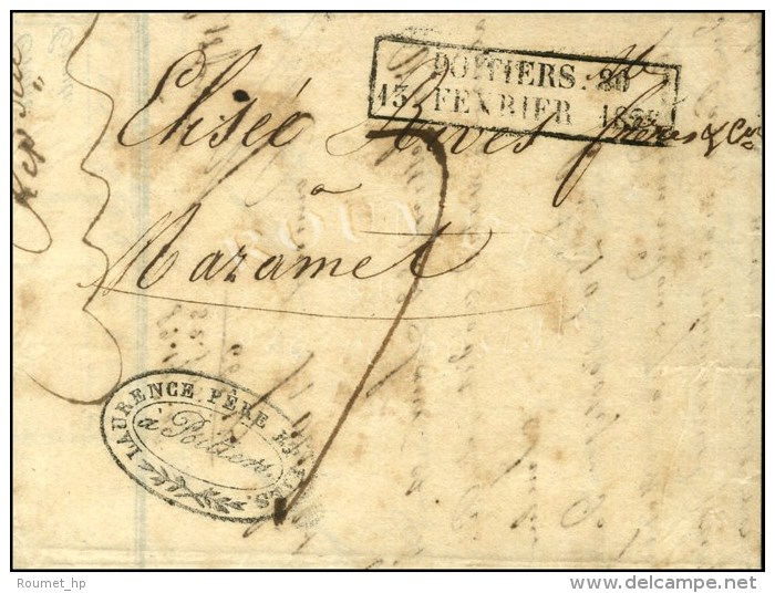 Cachet Encadr&eacute; D'essai De F&eacute;vrier 28 : POITIERS 80 / 15 FEVRIER 1828. - SUP. - R. - Sonstige & Ohne Zuordnung