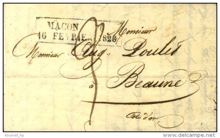 Cachet Encadr&eacute; D'essai De F&eacute;vrier 28 : MACON 70 / 16 FEVRIER 1828. - TB / SUP. - R. - Sonstige & Ohne Zuordnung