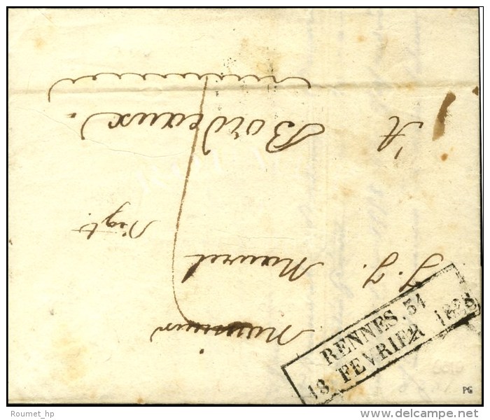 Cachet Encadr&eacute; D'essai De F&eacute;vrier 28 : RENNES 34 / 18 FEVRIER 1828. - TB / SUP. - R. - Sonstige & Ohne Zuordnung