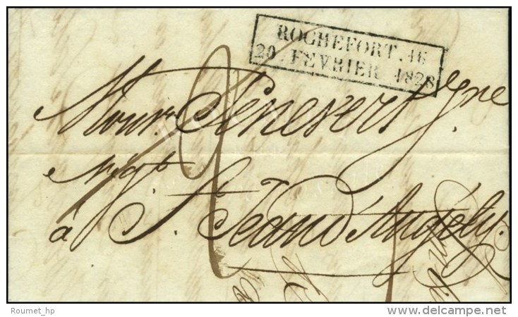 Cachet Encadr&eacute; D'essai De F&eacute;vrier 28 : ROCHEFORT 16 / 20 FEVRIER 1828. - SUP. - RR. - Sonstige & Ohne Zuordnung