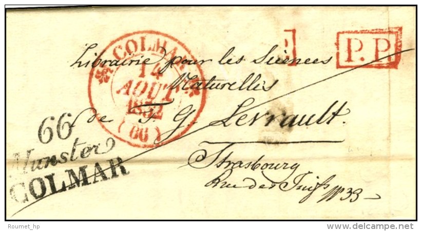 66 / Munster / COLMAR + P. P. Rouge C&agrave;d T 12 Rouge COLMAR (66). 1832. Association Unique. - SUP. - Sonstige & Ohne Zuordnung