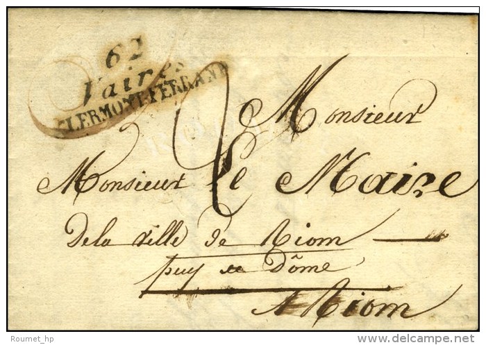 62 / Vaires / CLERMONT-FERRAND Sur Lettre Avec Texte Dat&eacute; De Monton. 1825. - TB / SUP. - R. - Sonstige & Ohne Zuordnung