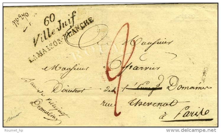 60 / Villejuif / LA MAISON BLANCHE Sur Lettre Sans Texte Dat&eacute; 1825. - SUP. - Sonstige & Ohne Zuordnung