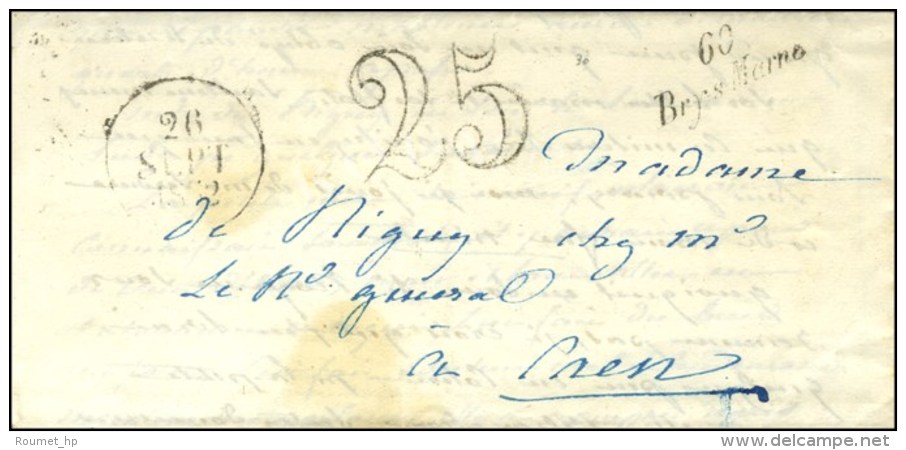 60 / Bry-s-Marne Taxe 25 DT Dateur A 1852. - TB / SUP. - R. - Sonstige & Ohne Zuordnung