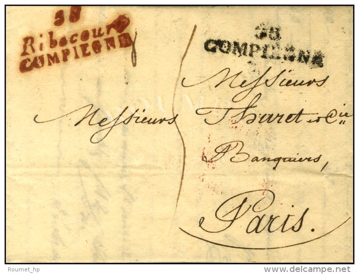 58 / Ribecourt / COMPIEGNE + 58 / COMPIEGNE Sur Lettre Avec Texte Dat&eacute; 1825. - TB / SUP. - R. - Sonstige & Ohne Zuordnung