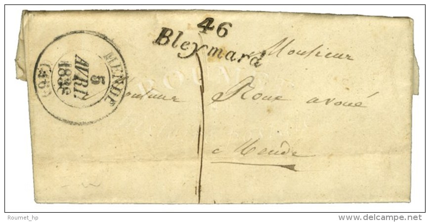46 / Bleymard C&agrave;d T 13 MENDE (46) Sur Lettre Locale. 1838. - SUP. - Sonstige & Ohne Zuordnung