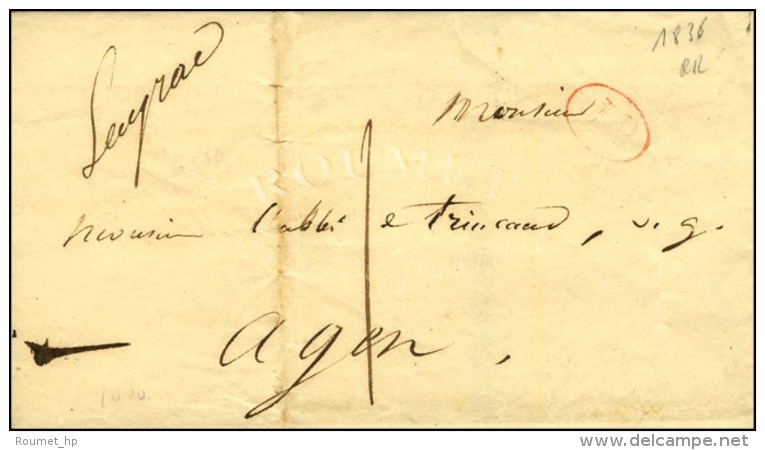 '' Layrac '' Sur Lettre Locale Pour Agen Taxe 1. Au Verso, C&agrave;d T 12 AGEN (45) 1836. - TB / SUP. - R. - Sonstige & Ohne Zuordnung