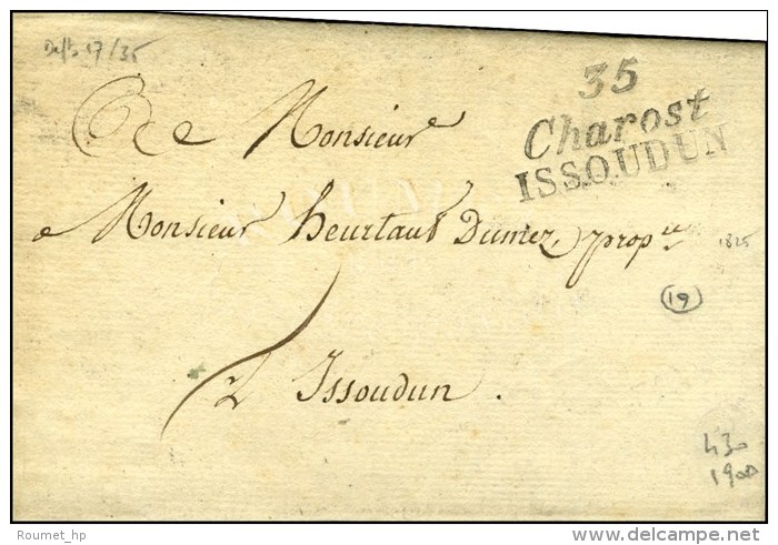 35 / Charost / ISSOUDUN Sur Lettre Avec Texte Dat&eacute; 1825. - SUP. - Sonstige & Ohne Zuordnung