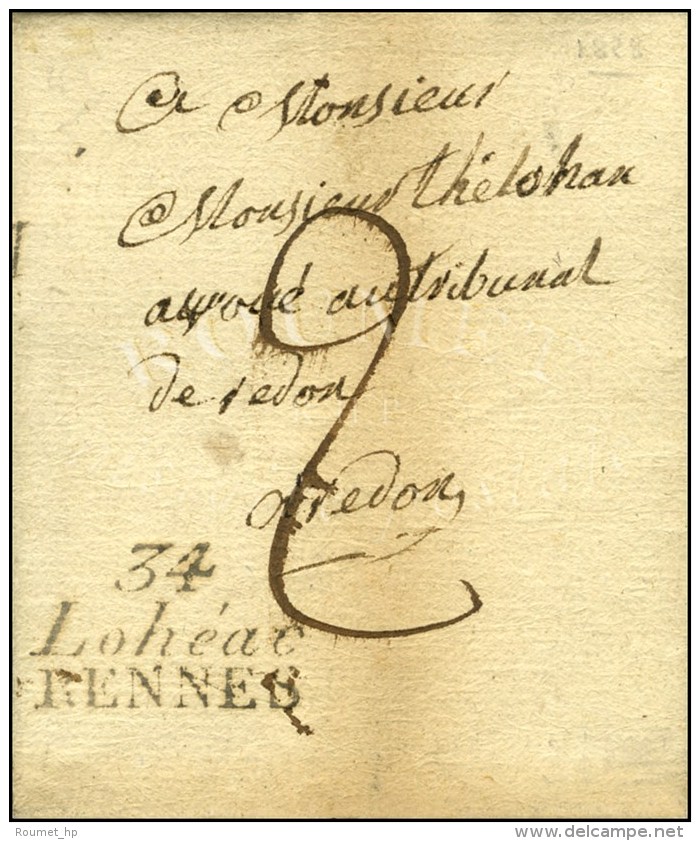 34 / Loh&eacute;ac / RENNES Sur Lettre Avec Texte Dat&eacute; 1829. - TB / SUP. - Sonstige & Ohne Zuordnung