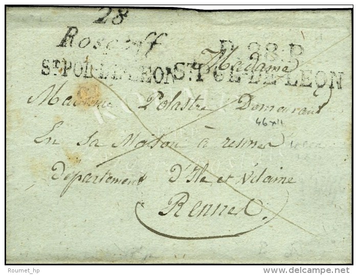 28 / Roscoff / ST POL DE LEON + P. 28. P. / ST POL DE LEON Sur Lettre Avec Texte Dat&eacute; Laber. 1821. - TB /... - Sonstige & Ohne Zuordnung