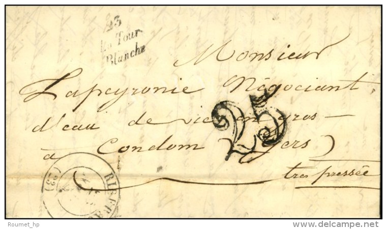 23 / La Tour / Blanche C&agrave;d T 13 RIBERAC (23) Taxe 25 DT. 1852. - TB / SUP. - Sonstige & Ohne Zuordnung
