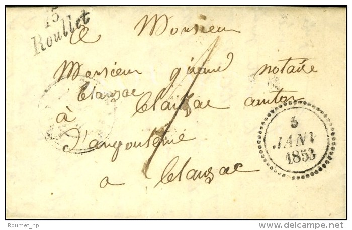 15 / Roullet Dateur B 1853 Sur Lettre Locale. - SUP. - Sonstige & Ohne Zuordnung