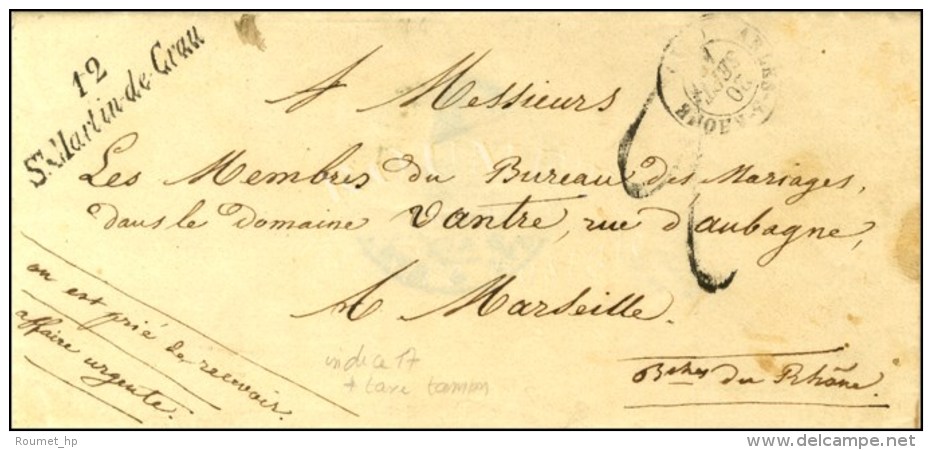 12 / St Martin De Crau C&agrave;d T 15 ARLES-S-RHONE. 1844. - SUP. - Sonstige & Ohne Zuordnung