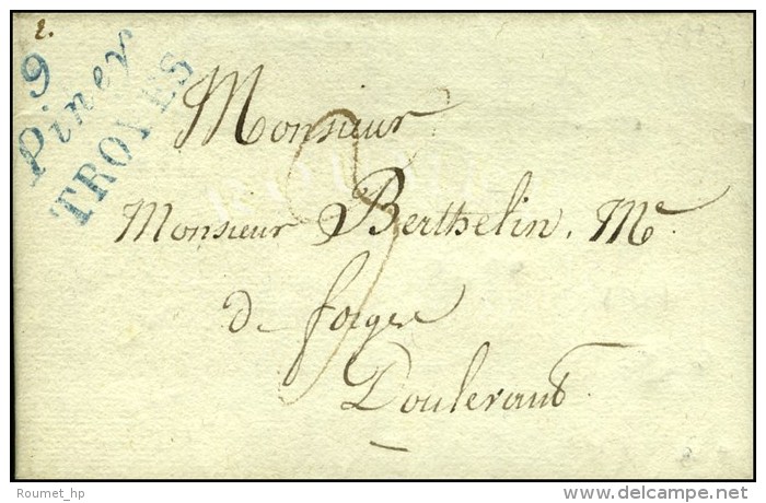 9 / Piney / TROYES Bleu Sur Lettre Pour Doulevant. 1823. - SUP. - Sonstige & Ohne Zuordnung