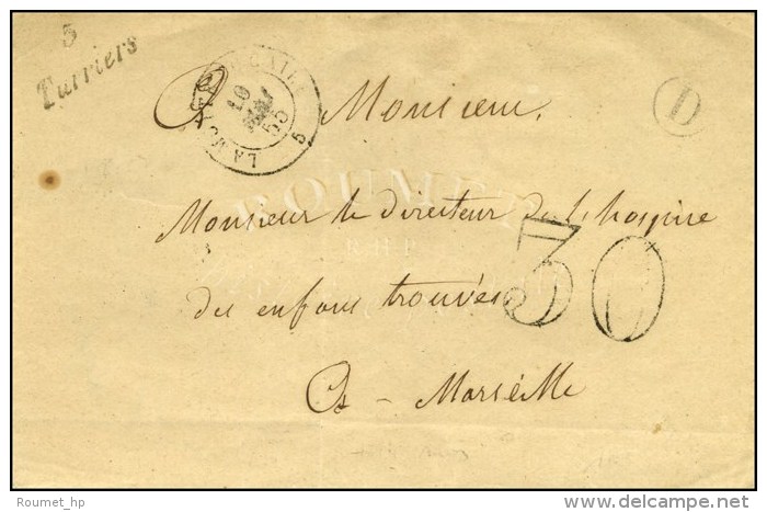 5 / Turriers C&agrave;d T 15 LA MOTTE DU CAIRE 5 Taxe 30 DT. 1855. - TB / SUP. - Autres & Non Classés