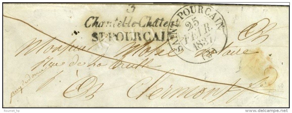3 / Chantel-le-Ch&acirc;teau / St POURCAIN + P.P. Rouge C&agrave;d T 13 ST POURCAIN (3). 1837. - TB / SUP. - R. - Sonstige & Ohne Zuordnung