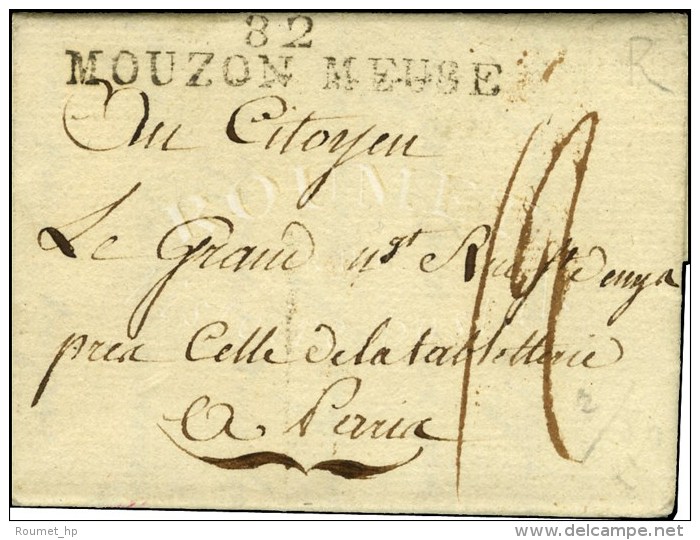 82 / MOUZON MEUSE (NR De Neufch&acirc;teau) Sur Lettre Avec Texte Dat&eacute; Autigny La Tour Le 12 Flor&eacute;al.... - 1701-1800: Vorläufer XVIII