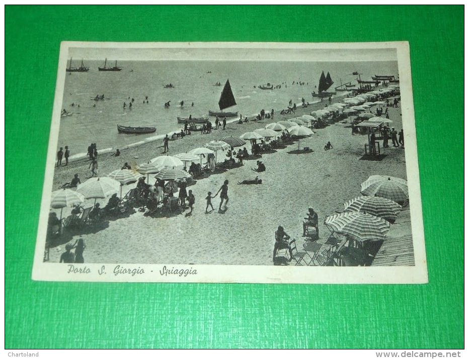 Cartolina Porto S. Giorgio - Spiaggia 1939 - Ascoli Piceno