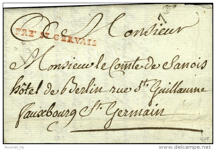 PRE ST GERVAIS Rouge Sur Lettre Avec Texte Dat&eacute; 1789. - SUP. - RR. - 1701-1800: Vorläufer XVIII