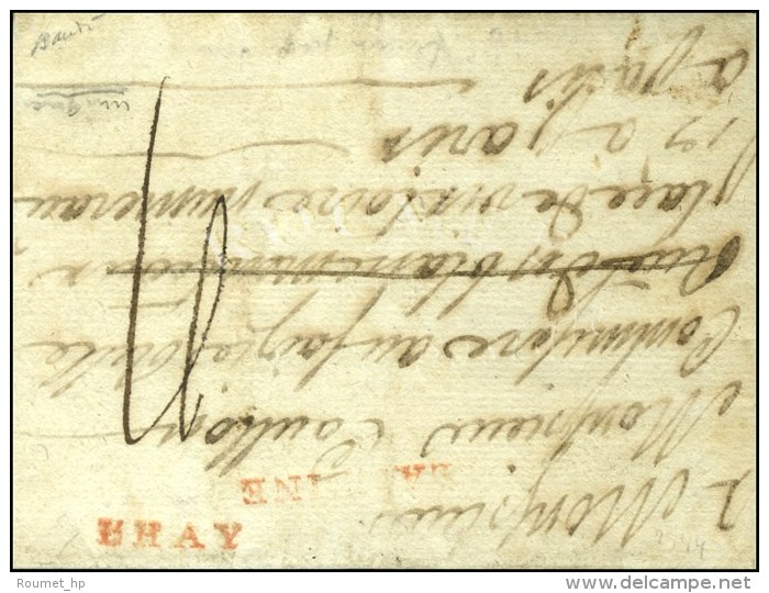 LHAY Rouge + B. LA REINE Rouge Sur Lettre Avec Texte Dat&eacute; 1791. - TB / SUP. - R. - 1701-1800: Vorläufer XVIII