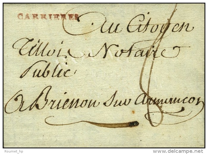 CARRIERES Rouge Sur Lettre Avec Texte Dat&eacute; De Montfermeil 1795. - SUP. - RR. - 1701-1800: Vorläufer XVIII