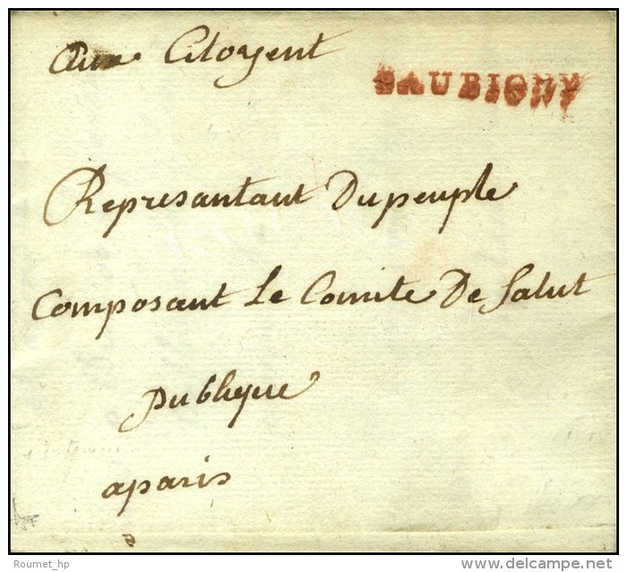 BOBIGNY Rouge Sur Lettre Avec Texte Dat&eacute; 1794. - TB / SUP. - RR. - 1701-1800: Vorläufer XVIII