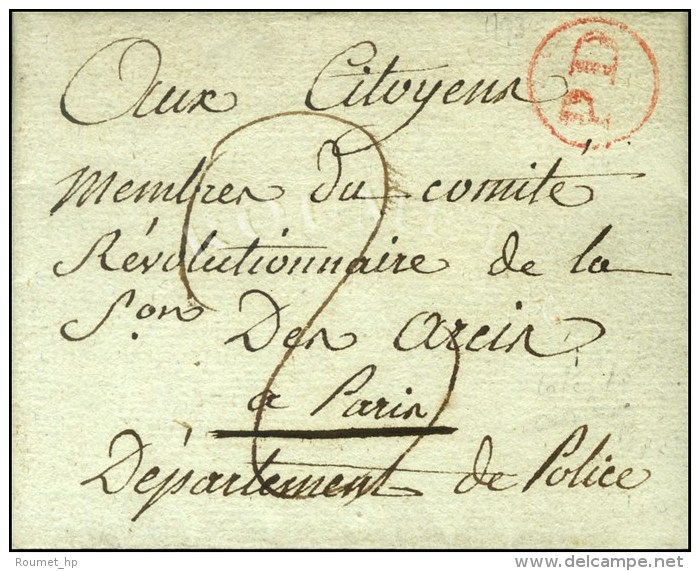 PD Rouge (L. N&deg; 23 A) Sur Lettre Avec Texte Dat&eacute; 1793. - SUP. - RR. - 1701-1800: Vorläufer XVIII