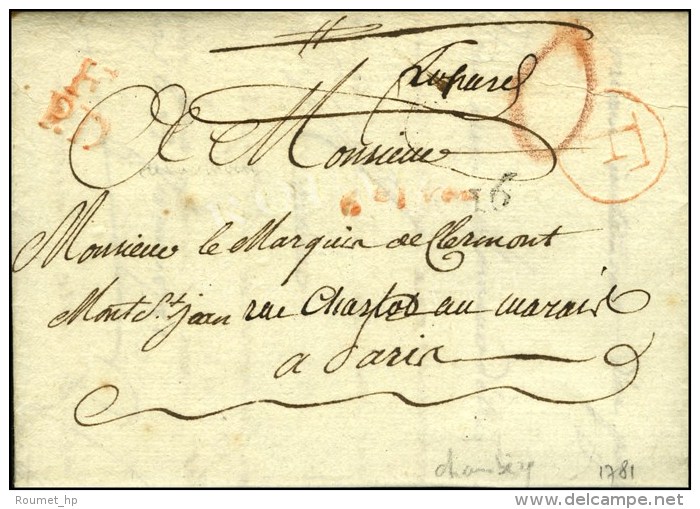 Lettre En Port Du Remise Au Bureau (L. N&deg; 10) Dat&eacute;e De Chamb&eacute;ry Le 12 F&eacute;vrier 1781 Pour... - 1701-1800: Vorläufer XVIII