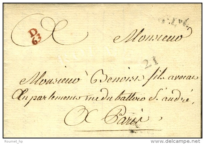 Lettre En Port Pay&eacute; Remise &agrave; Un Boitier (L. N&deg; 3 B) Dat&eacute;e De Paris 1774. - TB / SUP. - 1701-1800: Vorläufer XVIII