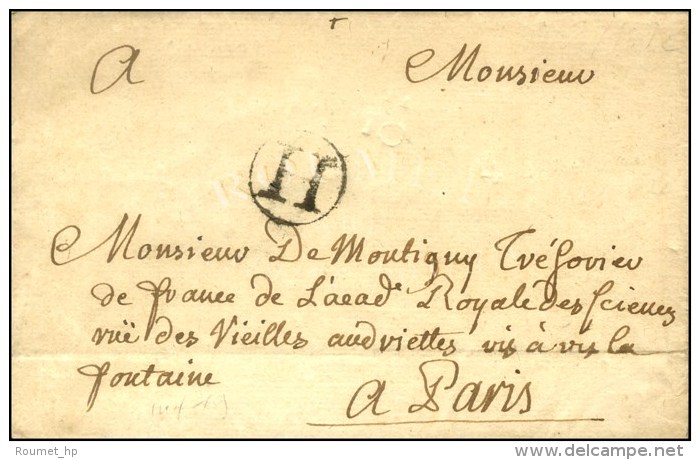 Lettre En Port Pay&eacute; Remise &agrave; Un Bureau (L. N&deg; 1 B) Dat&eacute;e De Paris 1772. - TB / SUP. - R. - 1701-1800: Vorläufer XVIII