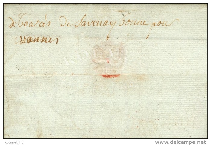 Nantes Sur Lettre Pour Vannes. Au Verso, '' D&eacute;bourc&eacute;s De Savenay Bonne Pour Vannes ''. 1788. (cote :... - 1701-1800: Vorläufer XVIII