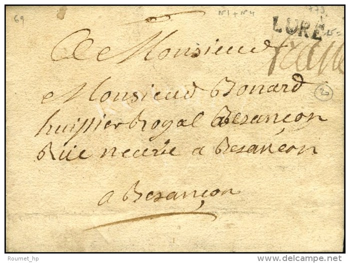 LURE (L N&deg; 1) + '' Franc '' (L N&deg; 4) Sur Lettre Avec Texte Dat&eacute; '' Au Conans ''. 1773. - TB / SUP. - 1701-1800: Vorläufer XVIII