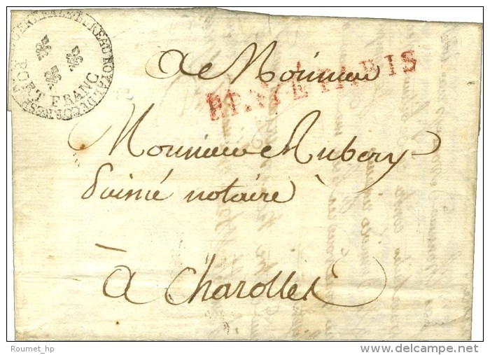 Marque Postale Orn&eacute;e BUREAU ROYAL DE CORRESPONDANCE GENERALE / PORT FRANC (L. N&deg; 83) Sur Lettre Avec... - 1701-1800: Vorläufer XVIII