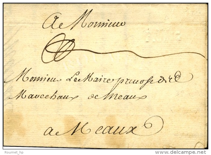 FRANC Couronn&eacute; &agrave; Sec (L. N&deg; 32 A) Sur Lettre Avec Texte Dat&eacute; De Paris 1715. - TB / SUP. - 1701-1800: Vorläufer XVIII