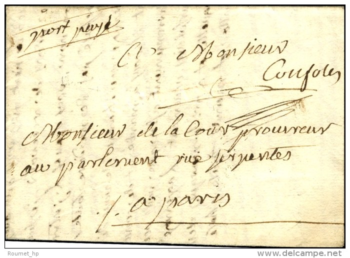 '' Confolen '' '' Port Pay&eacute; '' (L. N&deg; 2) Sur Lettre Avec Texte Dat&eacute; 1759. - TB / SUP. - R. - 1701-1800: Vorläufer XVIII