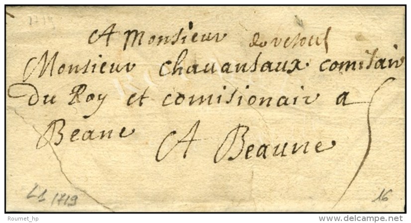 '' De Vesoul '' (L. N&deg; 1) Sur Lettre Avec Texte Dat&eacute; 1719. - TB. - 1701-1800: Vorläufer XVIII